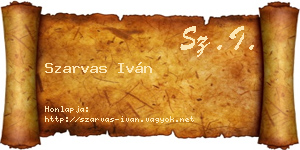 Szarvas Iván névjegykártya