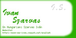 ivan szarvas business card